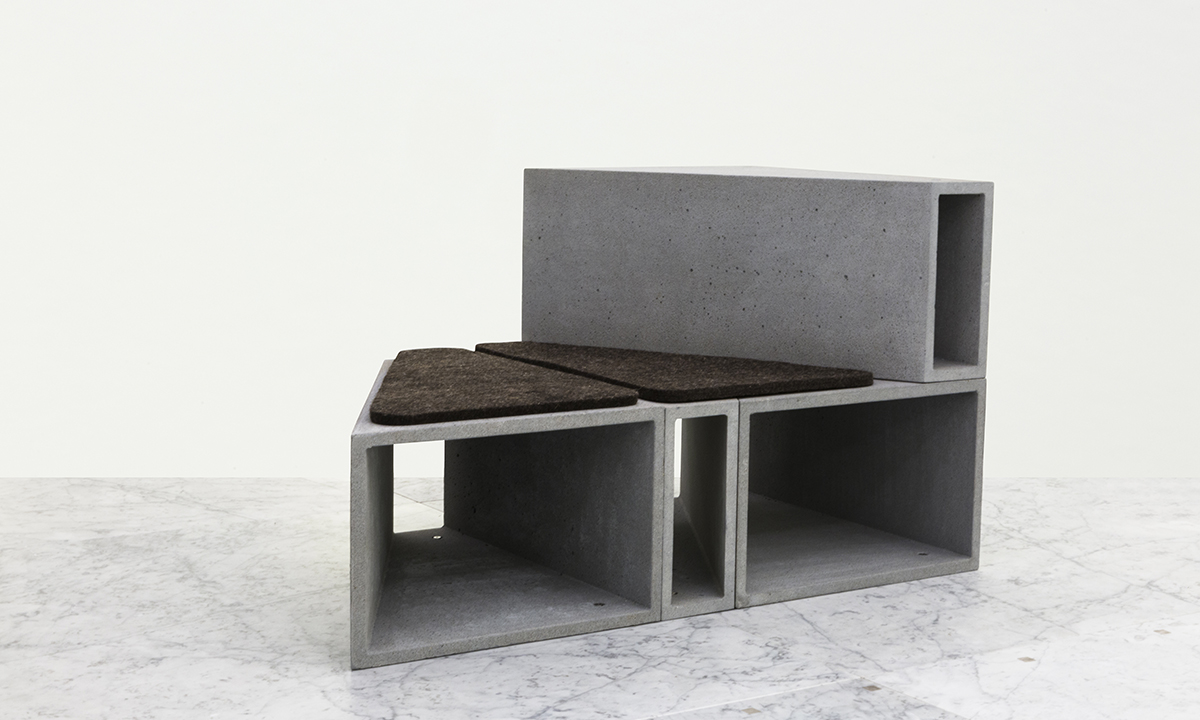 concrete geometric sculpture