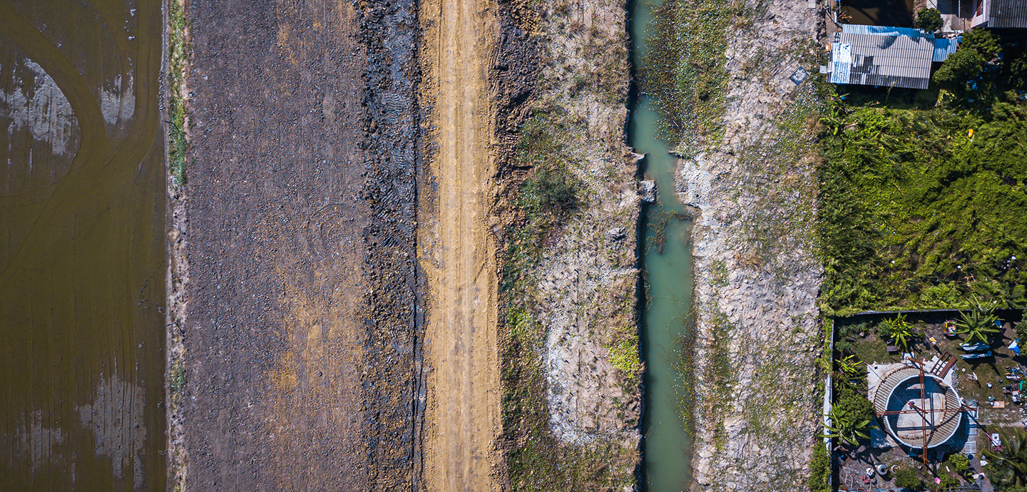 aerial view of village