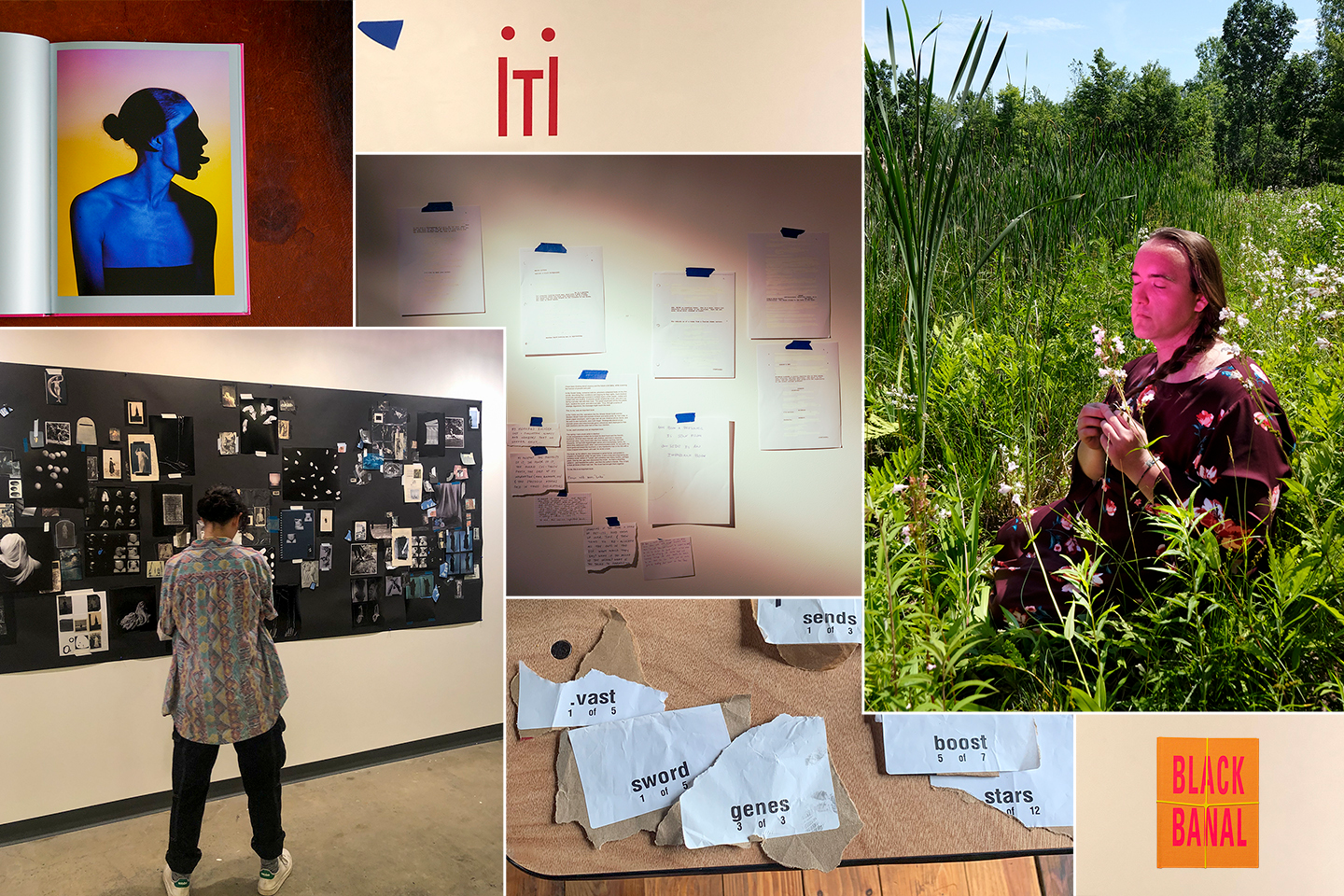 Collage of sample Image Text work from previous classes.