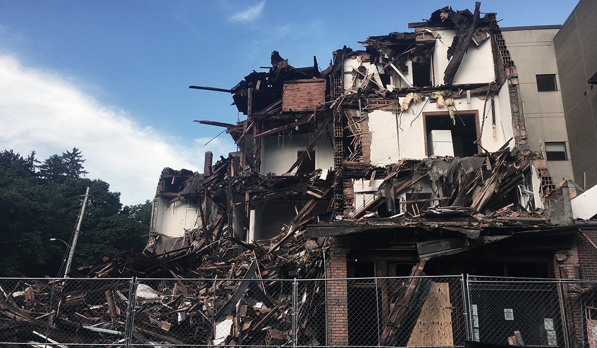 a house being demolished