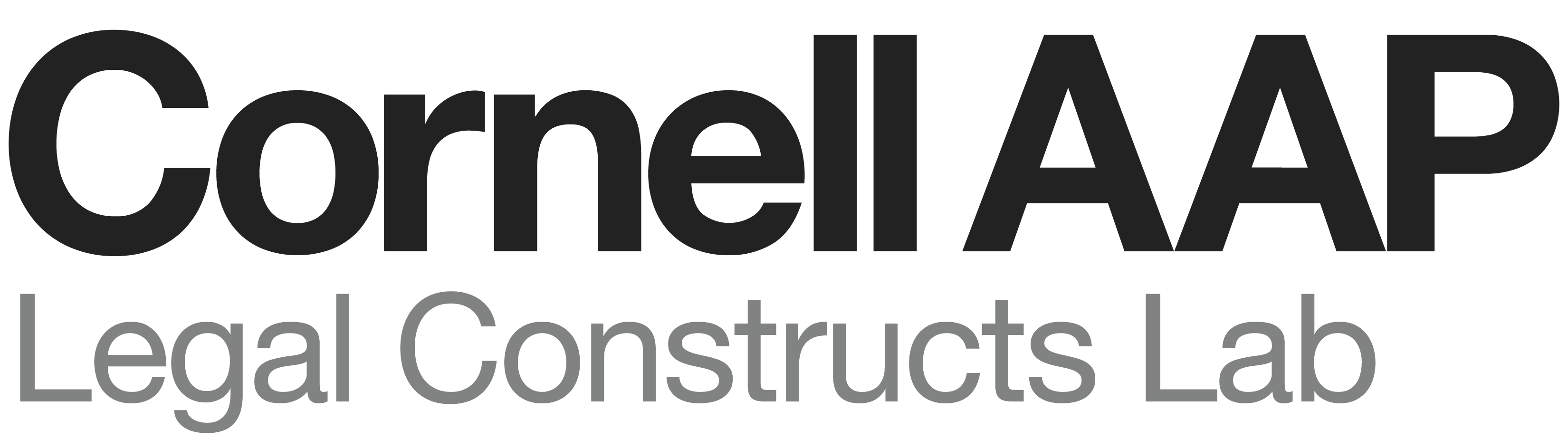 Legal Constructs Lab Logo Black and grey text of a logo.