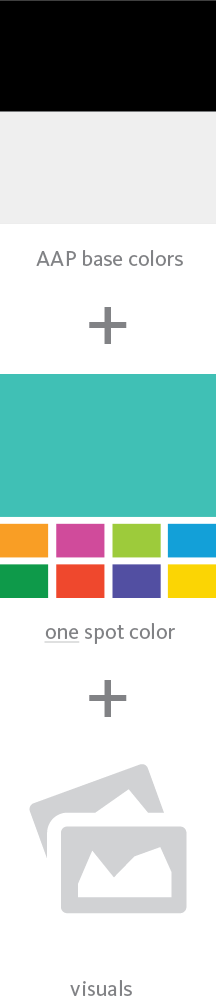 Color combination and image suggestions for mobile Diagram showing use of color combinations and images for mobile