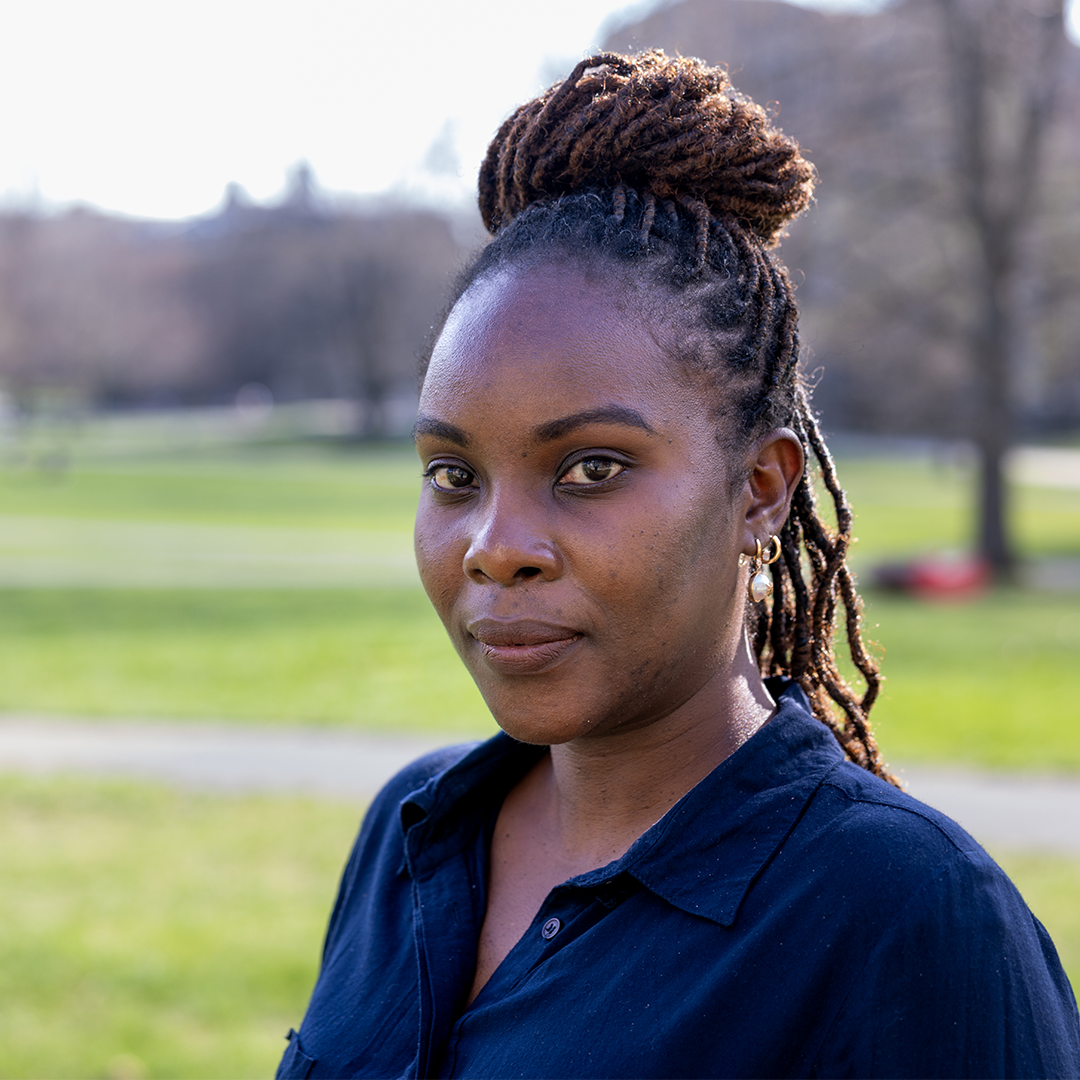 Portrait of a black woman outside