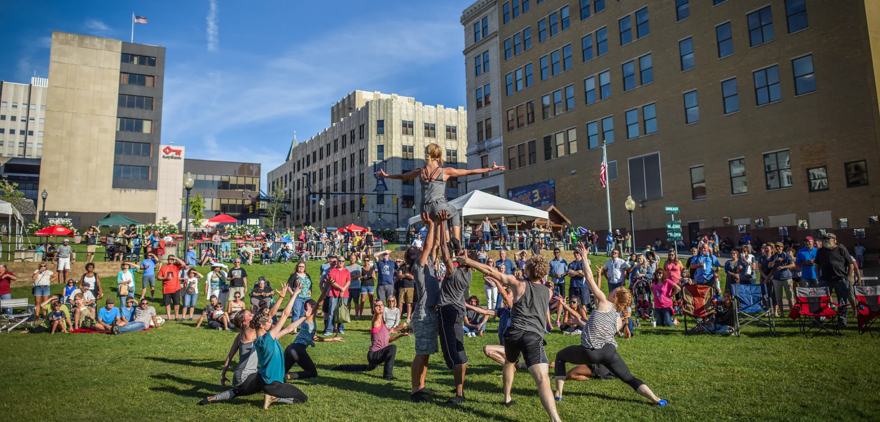 Group of people having outdoor activities