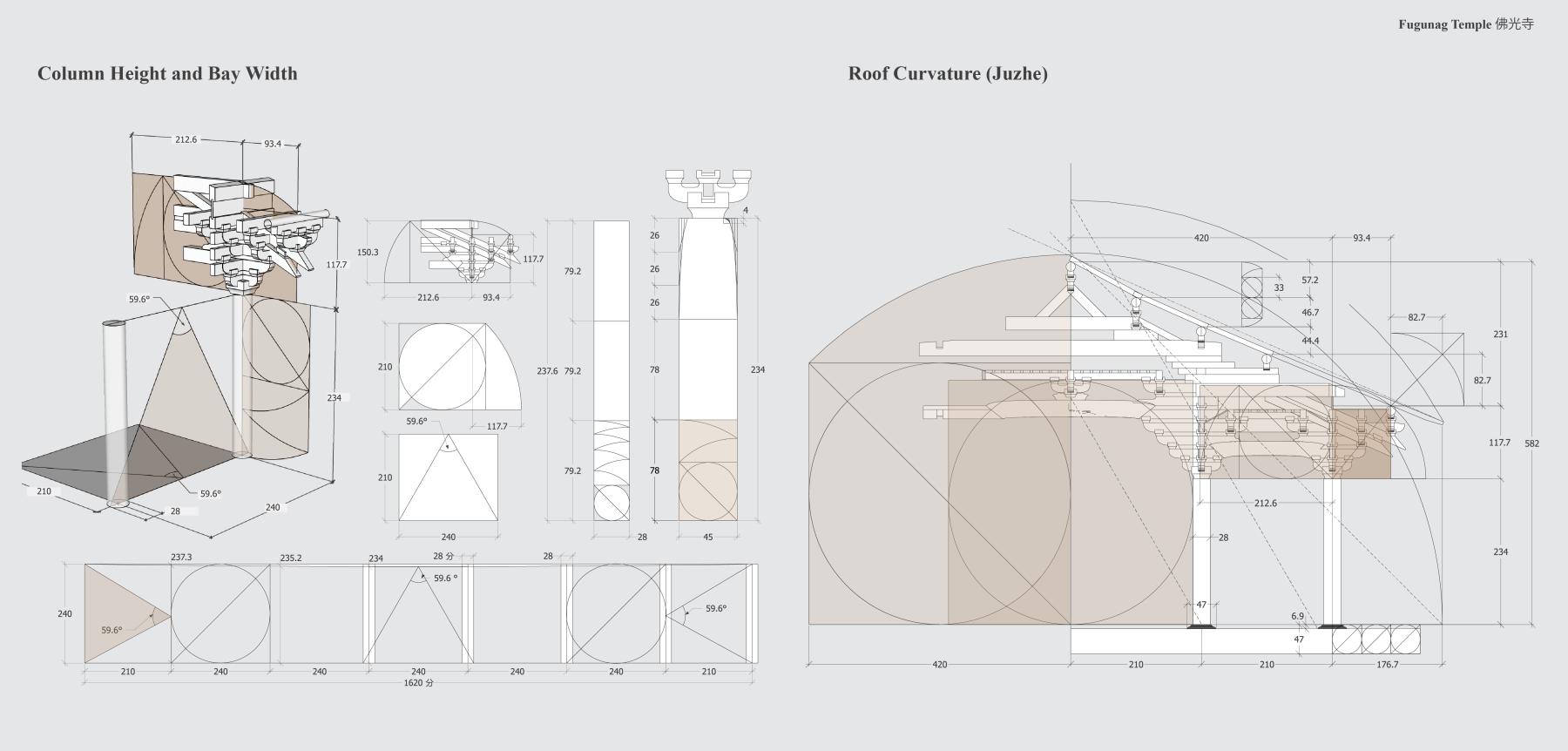 architectural drawing and rendering of a wooden structure