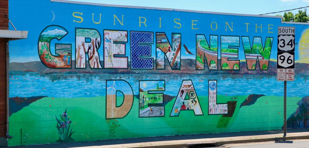 a wall mural that reads 