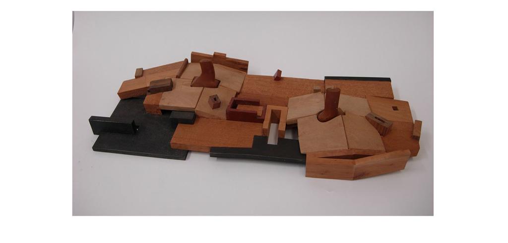 geometric wood piece sculpture