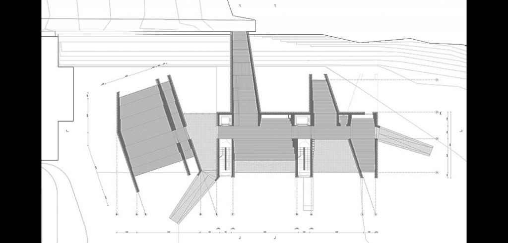 Rectangles and lines extending out in different directions.