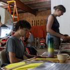 M.F.A. Image Text students and workshop residents at the Soil Factory in Ithaca, New York, for the Summer 2023 Image Text Workshop Residency. Anson Wigner / AAP