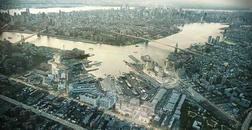 aerial view of Brooklyn Navy Yard