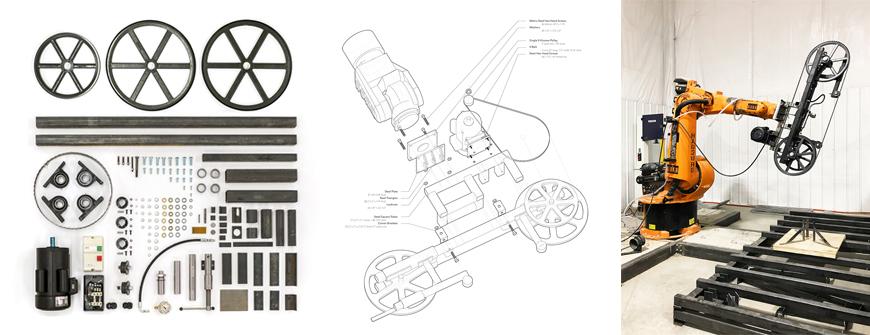 robotic band saw end-effector assembly collage